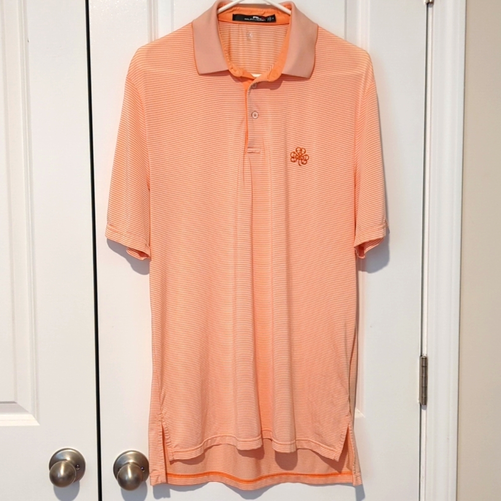 Ralph Lauren RLX Black Label, Golf Orange White Strips Men's Size M-57